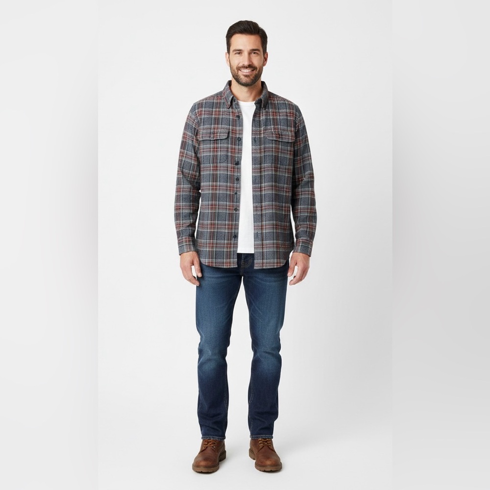 L.L. Bean Men’s Scotch Plaid Flannel Shirt - Traditional Fit - Size Medium